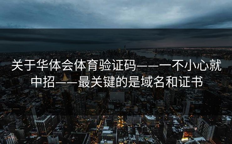 关于华体会体育验证码——一不小心就中招——最关键的是域名和证书