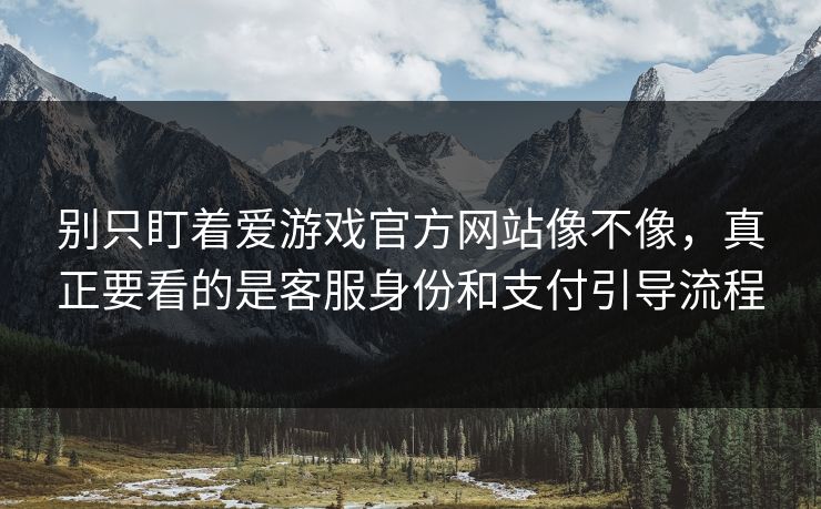 别只盯着爱游戏官方网站像不像，真正要看的是客服身份和支付引导流程