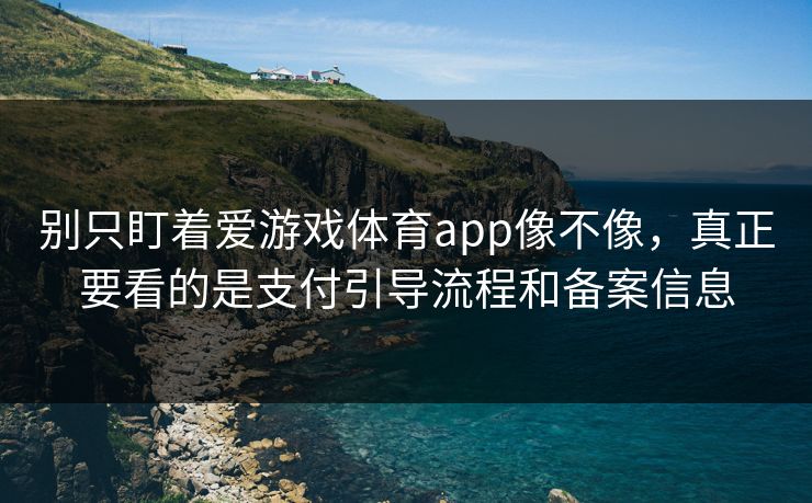 别只盯着爱游戏体育app像不像，真正要看的是支付引导流程和备案信息
